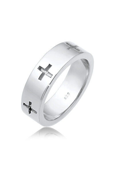 ELLI Ring Damen Kreuzmotiv Basic in 925 Sterling Silber