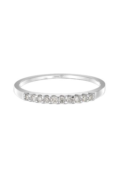 ELLI Ring Damen Verlobung Elegant Funkelnd Mit Brillanten (0,15 CT.) In 585 Weißgold