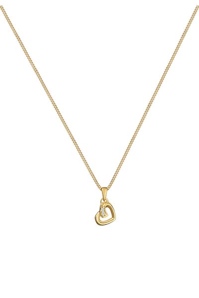 ELLI Kolye Herz Liebe Diamant (0,01 CT.) Sevimli 585 Gelbgold