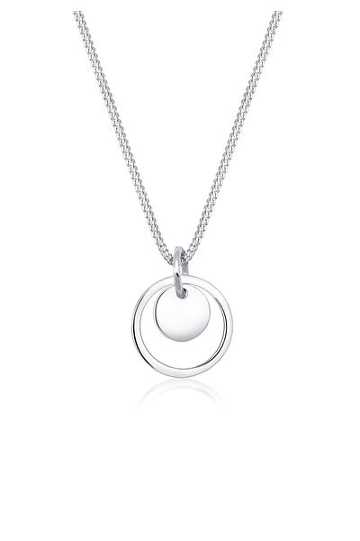 ELLI Colier Dama Cerc Plachete Pandantiv Geo Look In Argint Sterling 925