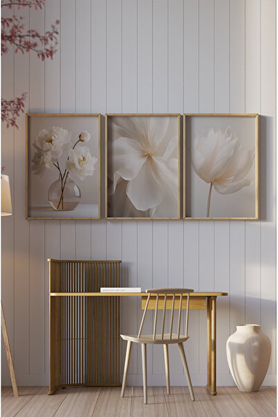 kutuTR Ahşap Çerçeveli Mdf Tablo Seti Salon Ve Oturma Odası Için Çt3086