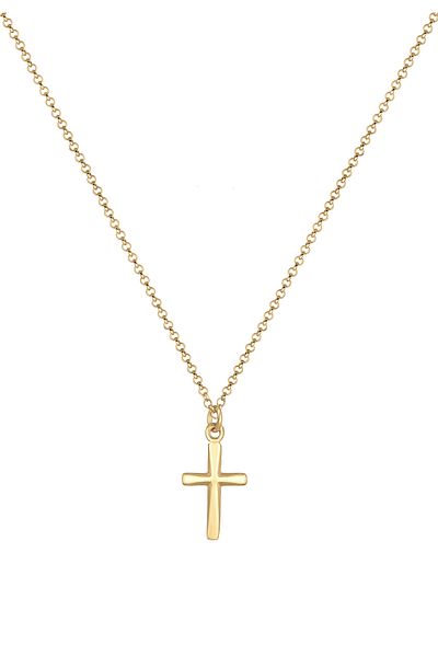 ELLI Necklace Ladies Cross Pendant Filigree Trend In 925 Sterling Silver Gold Plated