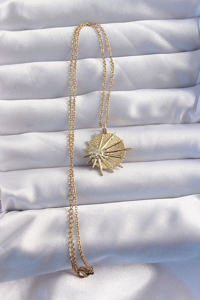 Skygo 316L Steel Chain Gold Color Zircon Stone Star Model Necklace - Tj-Bko8976