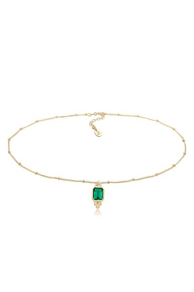 ELLI Necklace Women Elegant Pendant With Green Quartz Gemstone In 925 Sterling Silver