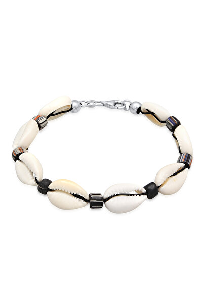 KUZZOI Armband Herren Surfer Style Festival mit Kauri Muscheln in 925 Sterlin...