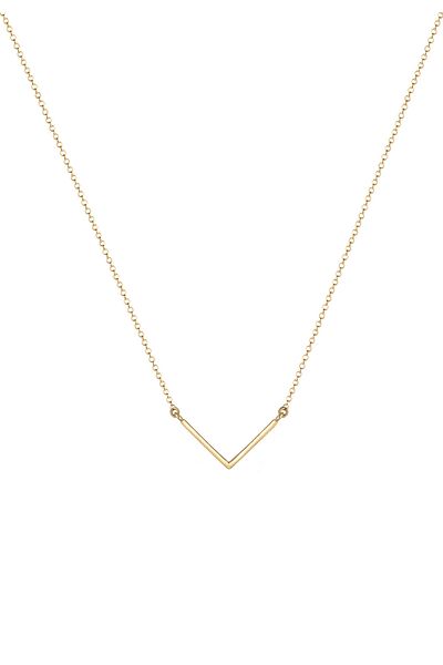 ELLI Geo Minimal Design – Halskette aus 925er Sterlingsilber mit Goldbeschichtung