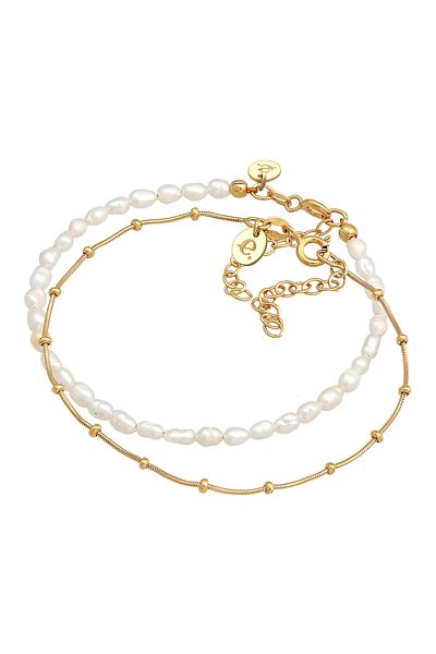 ELLI Bracelet Ladies Balls Basic Set Of 2 With Freshwater Cultured Pearls In 925 Sterling Silver