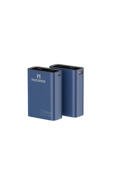 MOOGMAX Moog Max 20000mAh Mini Power Bank with Digital Display, 2 PD and USB Ports, Blue