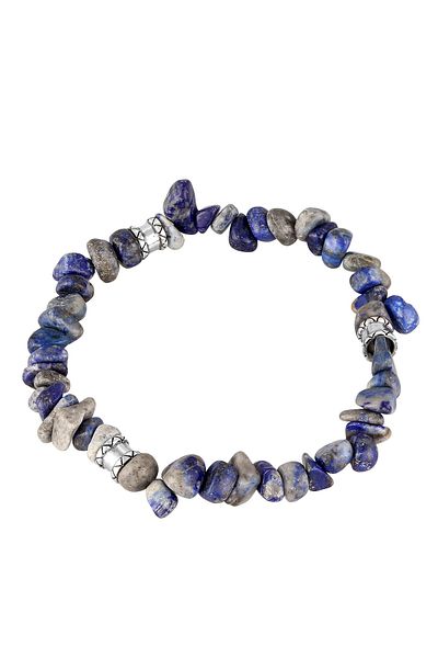 KUZZOI Armband Herren Beads Vintage mit Lapislazuli Steinen in 925 Sterling Silber