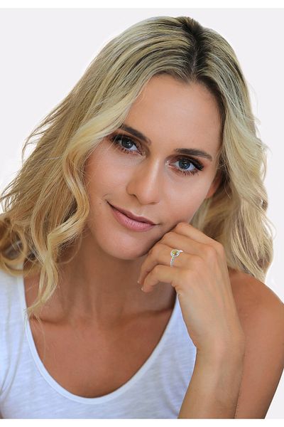 Nenalina Ring Citrin Geburtsstein November Boho Oxid 925 Silber