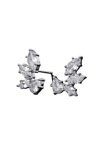 REDz Accessories Raindrops Earrings, Zirconia Crystals, Elegant, Women, Silver