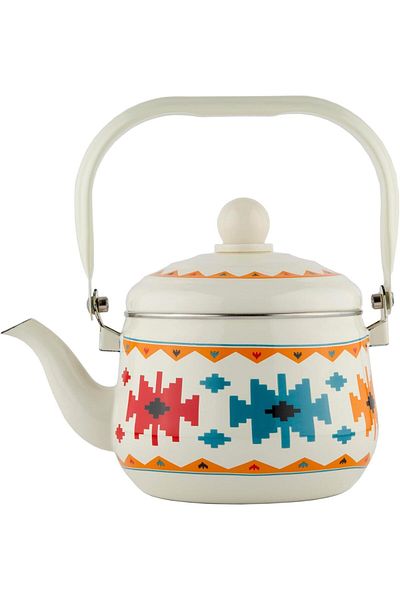 ALSAIF 2L Saif Teapot, durable and elegant, ideal for serving tea and other types of tea. Beige color.