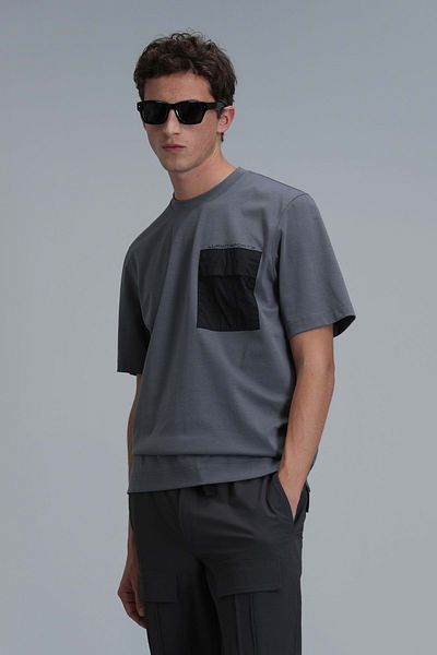 Lufian 111020209 Liam Modern Graphic T-Shirt Men's T-Shirt Gray