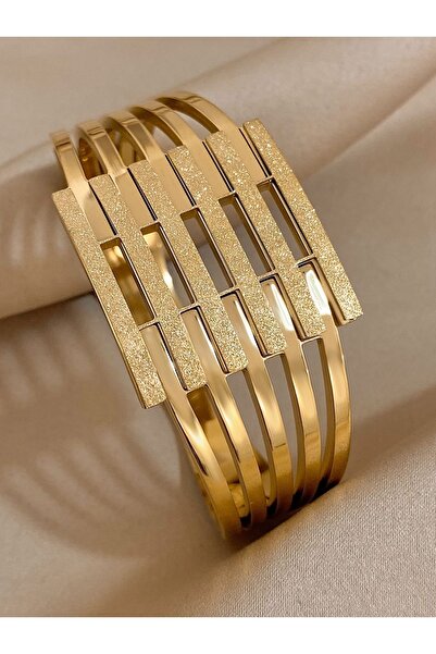 STR Steel Rib Bracelet Gold Color