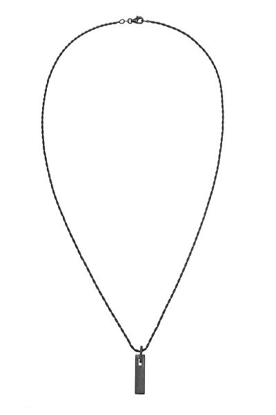 KUZZOI Halskette Herren Stabanhänger Rechteck aus 925 Sterling Silber oxidiert