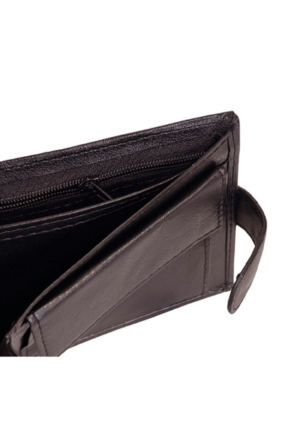 REDz Accessories Men's Wallet, 3D Stripes, Leather Look, Classic Clasp, Brown