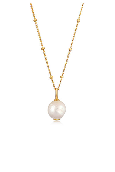 ELLI Colier cu pandantiv de damă, model baroc, cu bile și perle de cultură de...