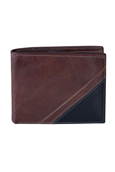 REDz Accessories Men's Wallet, Genuine Leather, Brown/Black/Navy Blue