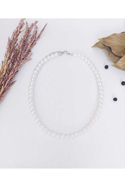 REN AKSESUAR White Pearl Necklace 8 mm