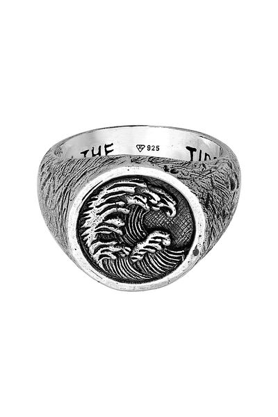 HAZE & GLORY Ring Hg - Ring Herren Aus 925 Sterling Silber, Schmuck Herren, Silberring Oxidiert, Wav
