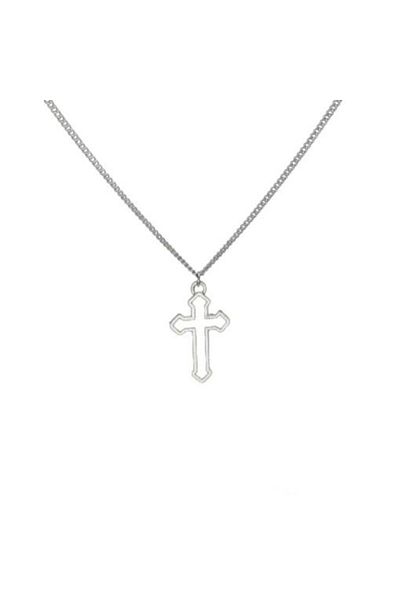 REDz Accessories Gothic Cross Necklace, Women, Cross Pendant, Stainless-steel, Silver