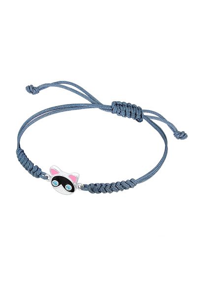 ELLI Armband Katze Sweet Emaille Nylon Kristalle 925 Sterling Silber