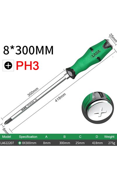LAOA Ph3 8x300mm S2 Screwdriver Penetrating Percussion Anti-slip Strong Magnetic Ergonomic Design Pe