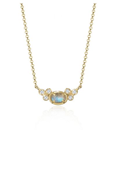 ELLI Necklace Erbskette Topas Labradorit Edelstein 925 Silber