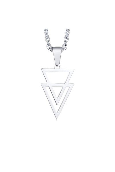 REDz Accessories Duo triangle chain, Link chain, Men, 60cm, Fashion, Stainless-Steel, Silver