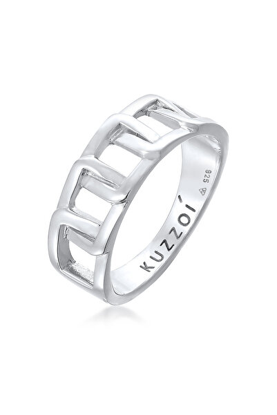 KUZZOI Ring Herren Chunky Kettenglied Optik in 925 Sterling Silber