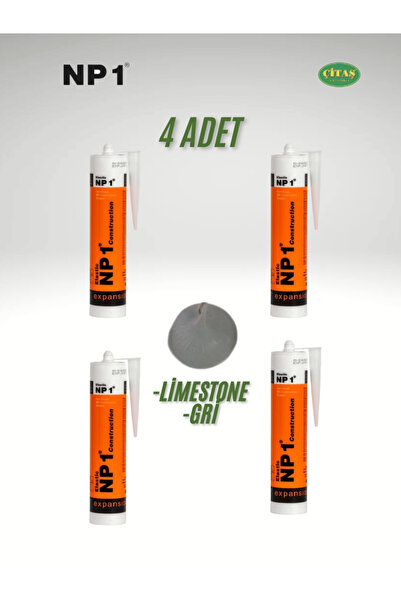 ÇİTAŞ NP1 POLİMER YAPIŞTIRICI SIZDIRMAZ GRİ LIMESTONE PU POLİÜRETAN ÇATI MASTİĞİ- SİLİKONU 290 ML (4 ADET)