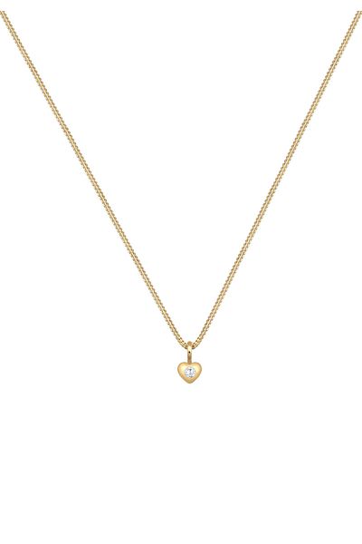 ELLI Necklace Kinder Herz Geburt Taufe Zirkonia 585 Gelbgold