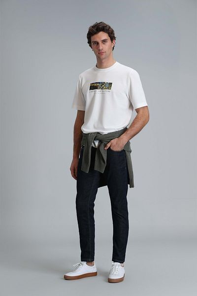 Lufian 111200162 Jacob Smart Jean Ανδρικό Παντελόνι Regular Fit Ανδρικό τζιν παντελόνι μπλε