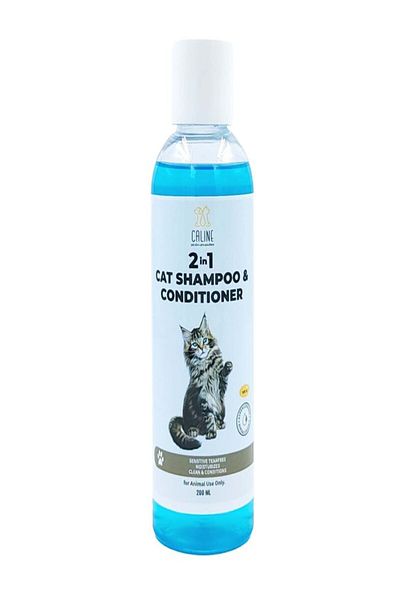 Caline Cat Shampoo & Conditioner 2-in-1, 200ml, All-iin-One Formula, Gentle Cleaning, Moisturizing
