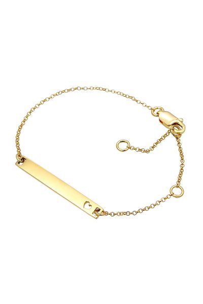 ELLI Armband Kinder Herz Geburt Taufe aus 375 Gelbgold
