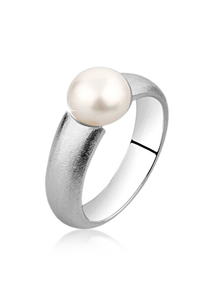 Nenalina Inel din argint 925 cu perle de cultură de apă dulce mate