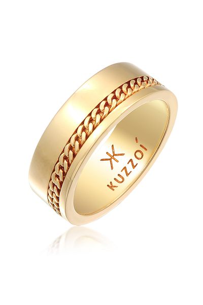 KUZZOI Ring Herrenband klobige Kette aus 925 Sterling Silber