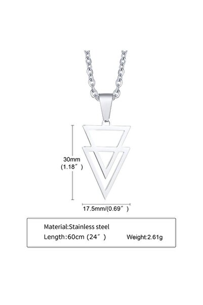 REDz Accessories Αλυσίδα Duo Triangle, Αλυσίδα Link, Ανδρική, 60cm, Μόδα, Ανοξείδωτο Ατσάλι, Ασημί