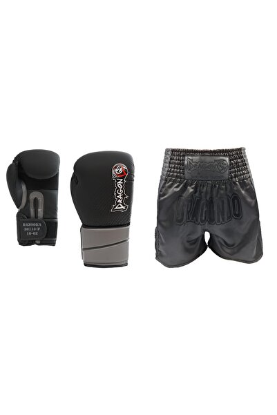 Dragondo Dragon Bazooka Boks Eldiveni 12 Oz ve Mt3025 Muay Thai Kick Boks Antrenman Şortu 2li Set Muaythai
