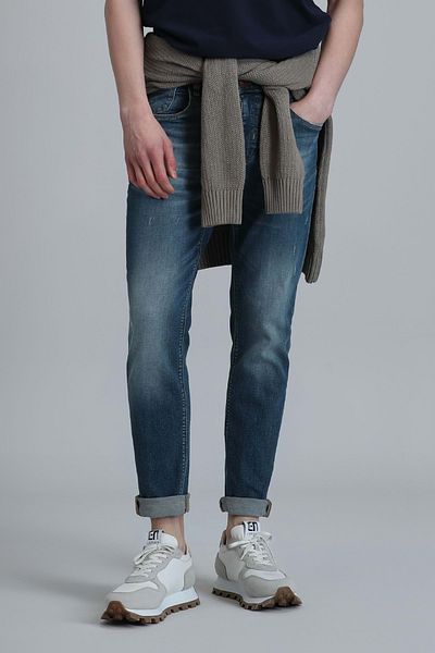 Lufian 111200155 Pantaloni pentru bărbați Joy Smart Jean Pantaloni pentru bărbați slim Fit Blugi pentru bărbați Albastru