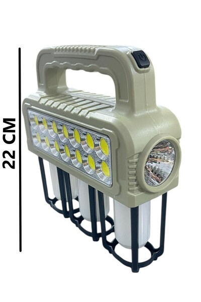 Kenko 3 Modlu Cob Led Solar Şarjlı 38W Ultra Güçlü Fener Beyaz Gün Işığı Kamp  Tamirci Balıkçı Lambası