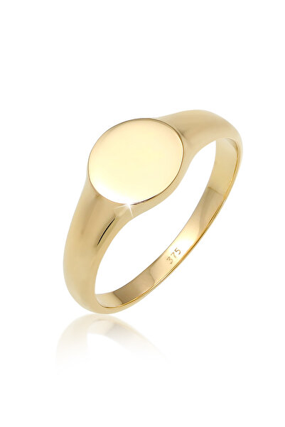 ELLI Ring Frau Siegelring Royal Geo Basic Stylisch 375 Gelbgold