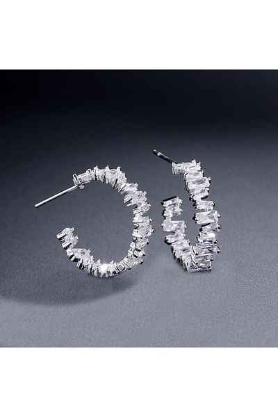 REDz Accessories Cercei Destiny, Cristale de Zirconiu, Eleganți, Femei, Argint