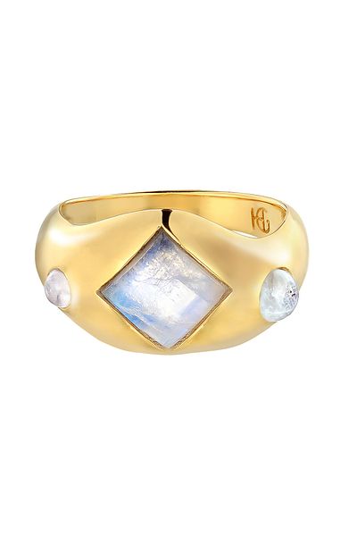 HAZE & GLORY Ring Hg - Ring Damen aus 925 Sterling Silber, Schmuck Damen, Silberring, mit Mondstein