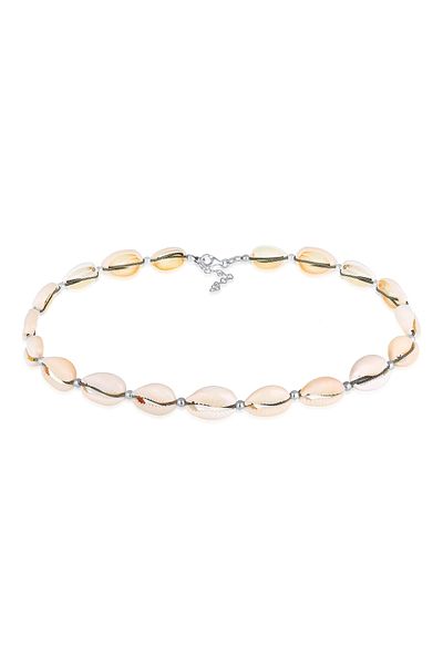 ELLI Halskette Damen Beach Summer mit echten Kauri-Muscheln in 925 Sterling Silber vergoldet
