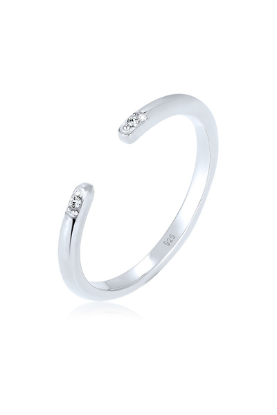 ELLI Ring Minimal Geo Kristalle 925 Silber