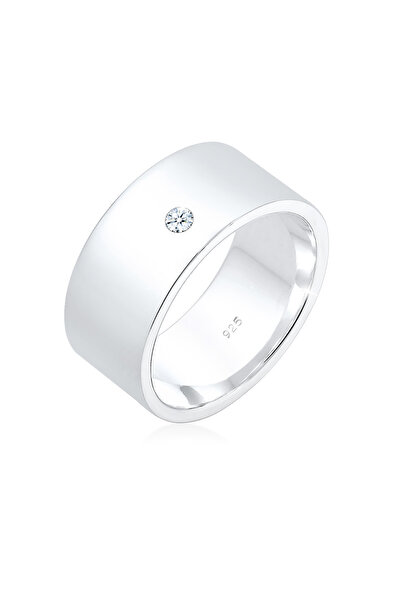 ELLI Ring Damen Basic Modern mit Diamant (0,03 ct.) in 925 Sterling Silber