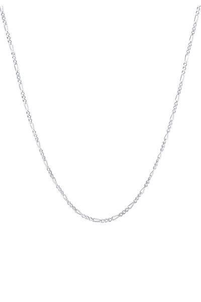 KUZZOI Halskette Herren Figarokette Basic Massiv Oxidiert aus 925 Sterling Silber