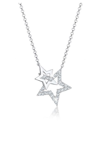 ELLI Colier de damă cu stea Astro Galaxy și cristale din argint 925