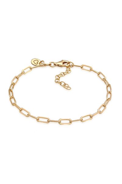 ELLI Bracelet Bracelet Women Heart Long Link Chain 925 Sterling Silver Expandable 16cm